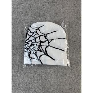Spider Web Beanie Hat New White Black Streetwear‎